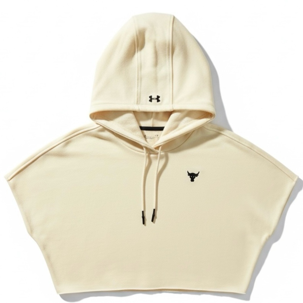 Under Armour Women’s Cream Short Sleeve Hoodie Sweatshirt Sz Large NWT